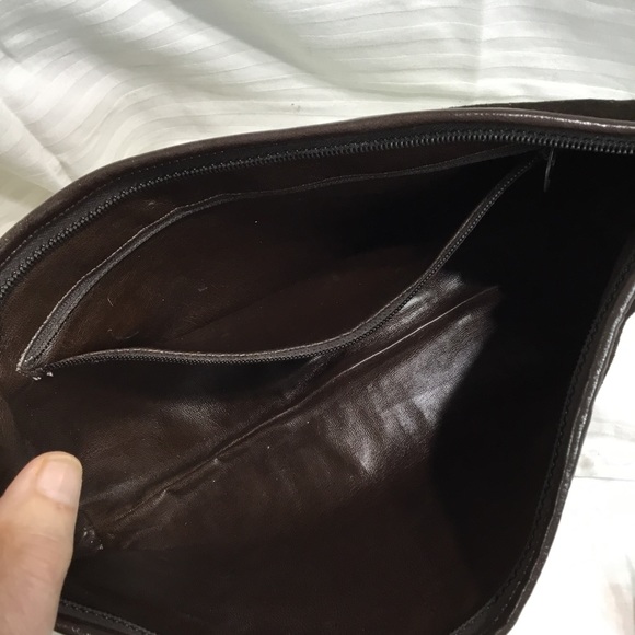 Halston clutch purse, leather & suede, 14”x 7.5”x 1.5” - Picture 3 of 4